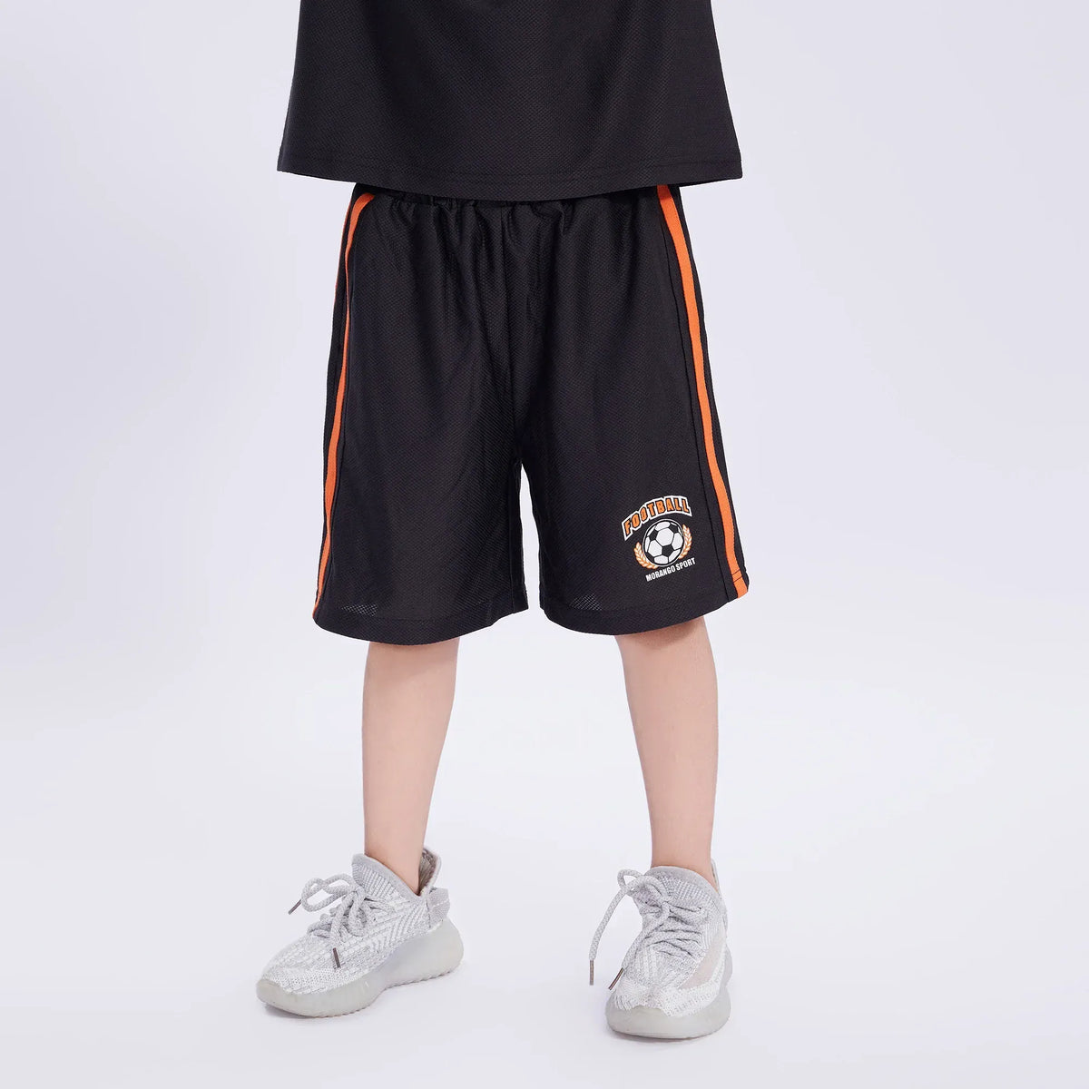 Black Printed Sport Shorts for Boys Image