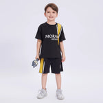 Black Printed Sport Shorts for Boys Image