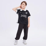 Black Printed Sport Polo Shirt for Boys Image