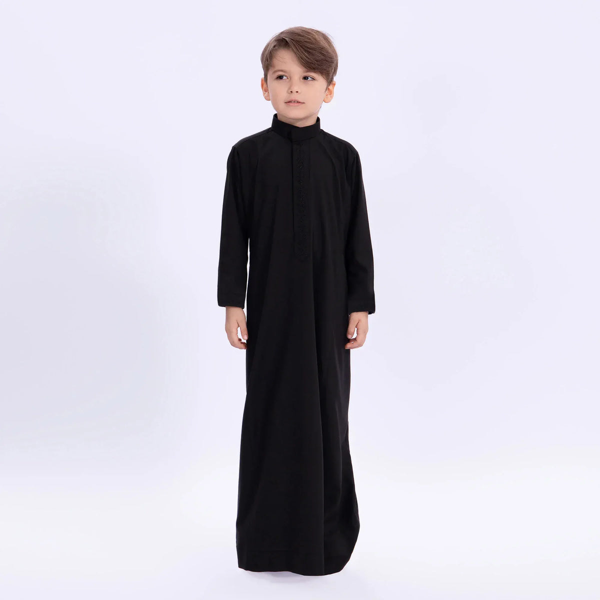 Black Embroidery Thoub for Boys Image
