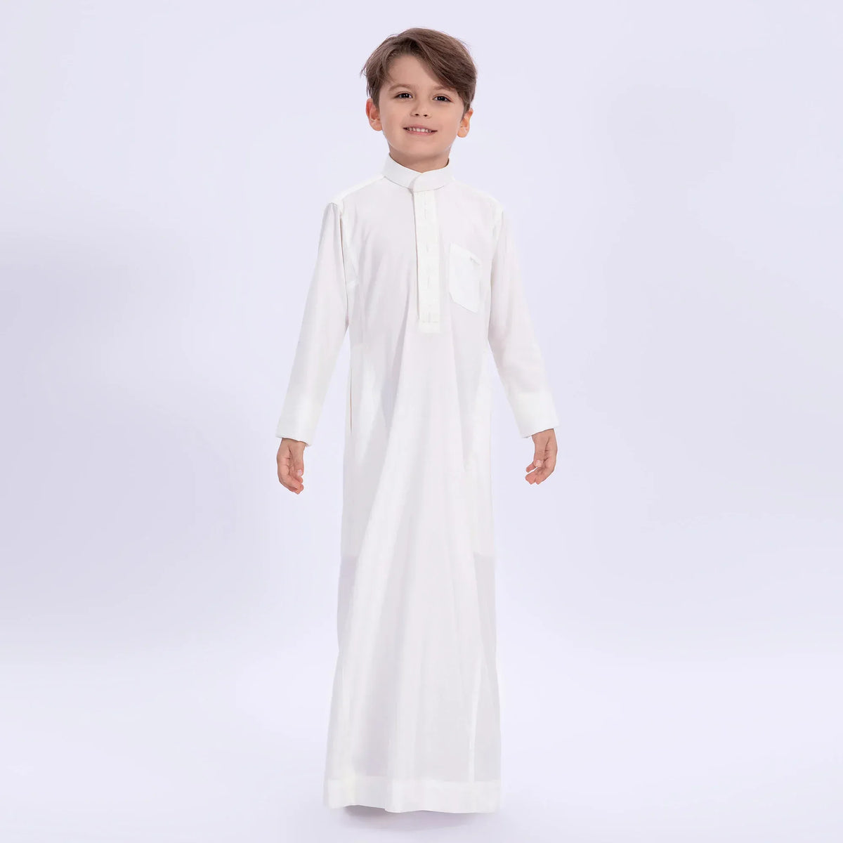 Beige Embroidery Thoub for Boys Image
