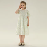 Floral Street Look Puff Sleeve Dress For Girls