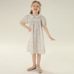 Floral Street Look Puff Sleeve Dress For Girls