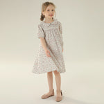 Floral Street Look Puff Sleeve Dress For Girls