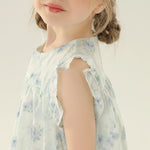 Floral Street Look Flutter Sleeve Dress For Girls
