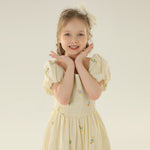 Floral Street Look Puff Sleeve Dress For Girls