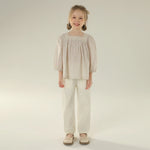 Floral Street Look Puff Blouse For Girls