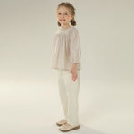 Floral Street Look Puff Blouse For Girls