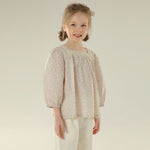 Floral Street Look Puff Blouse For Girls