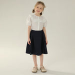 Jacquard Street Look Puff Sleeve Shirt For Girls