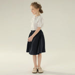 Jacquard Street Look Puff Sleeve Shirt For Girls