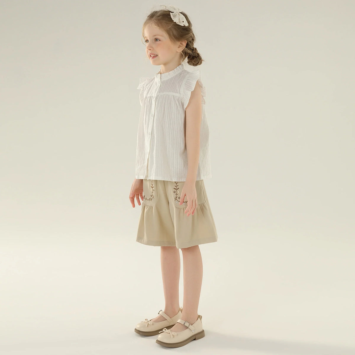 قميص جاكار بأكمام واسعة للبنات