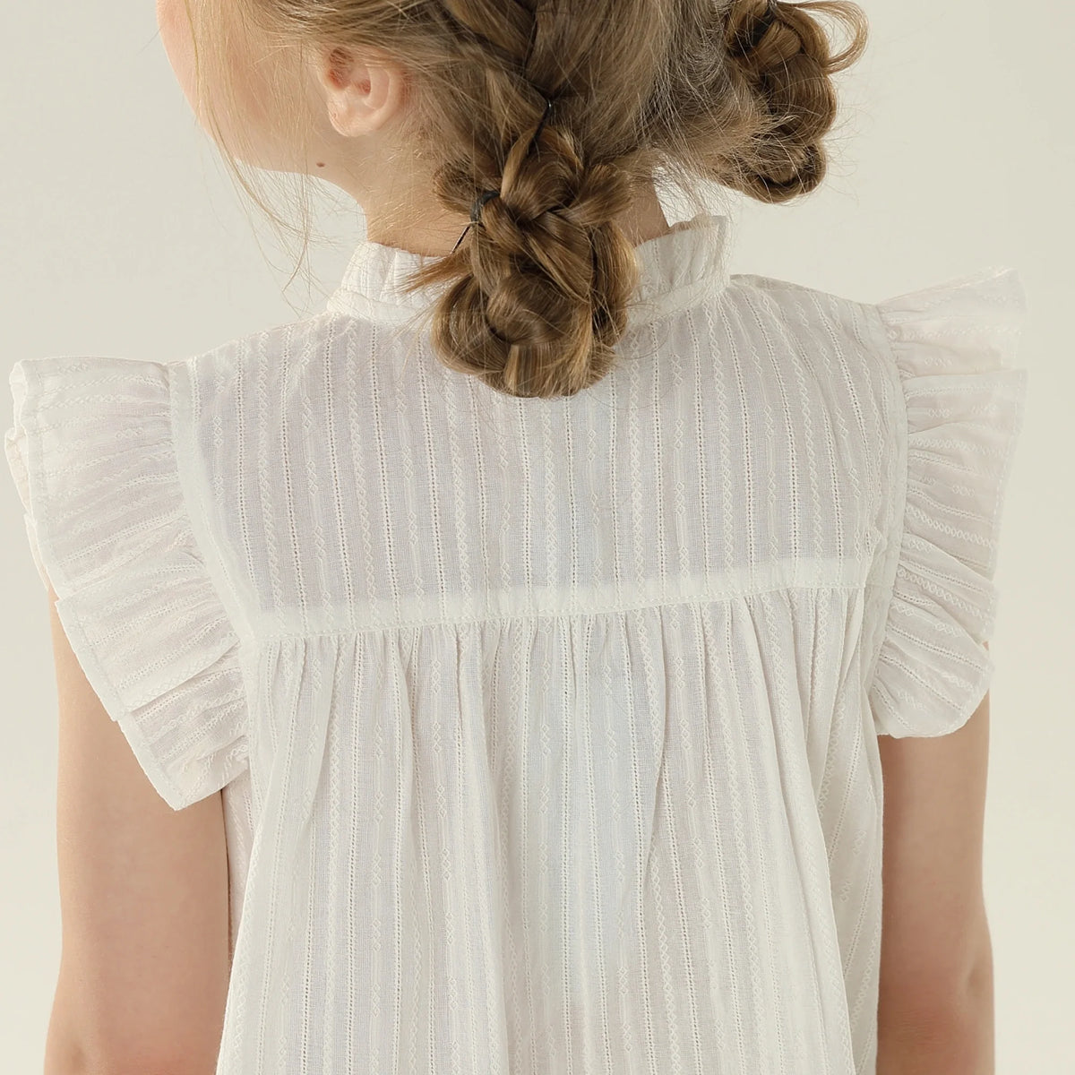 قميص جاكار بأكمام واسعة للبنات