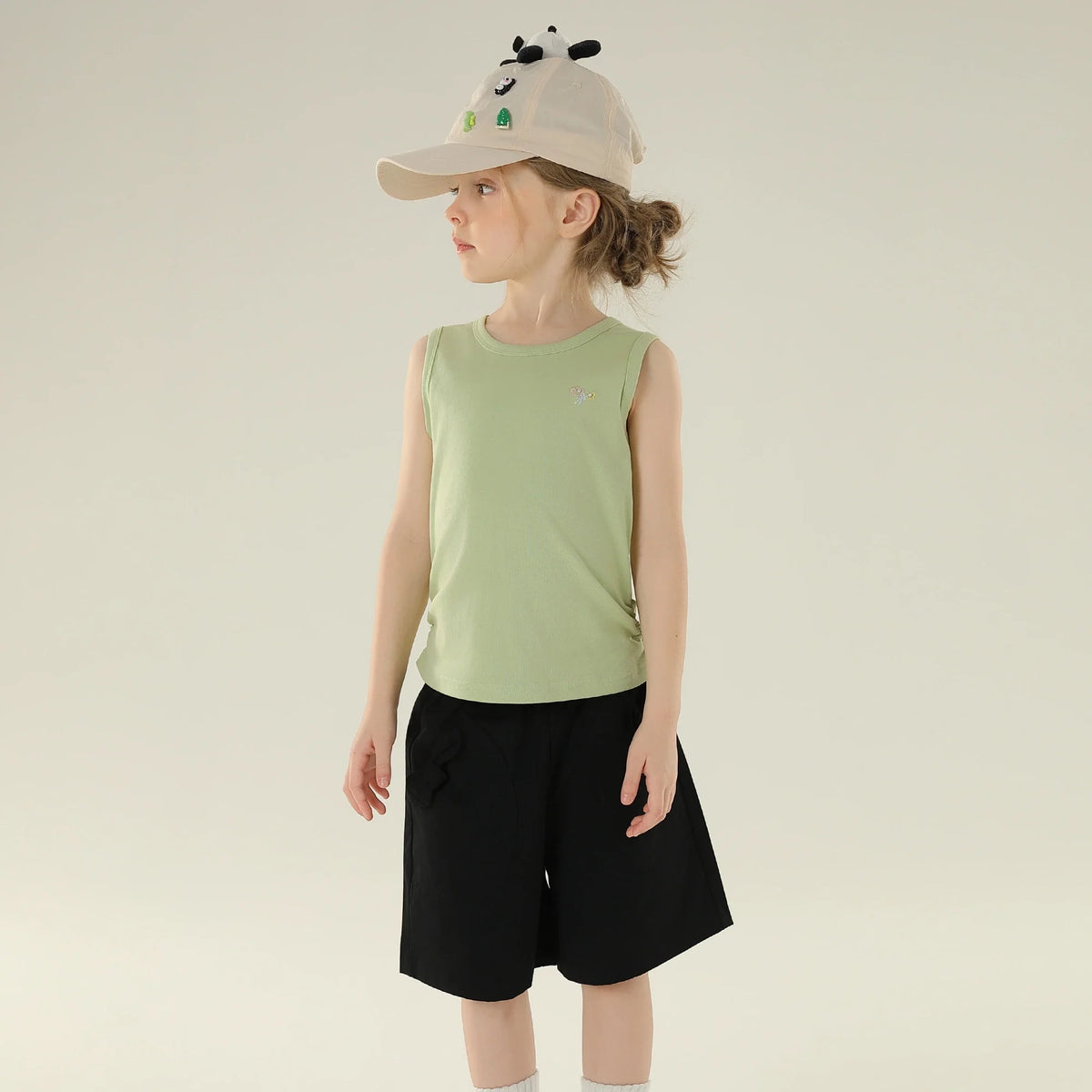 Floral Street Look Sleeveless Vest For Girls
