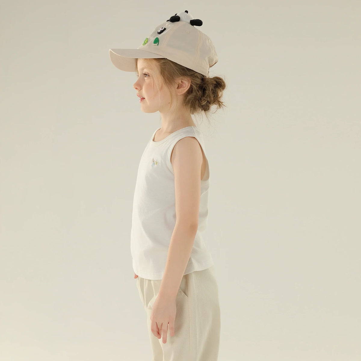 Floral Street Look Sleeveless Vest For Girls