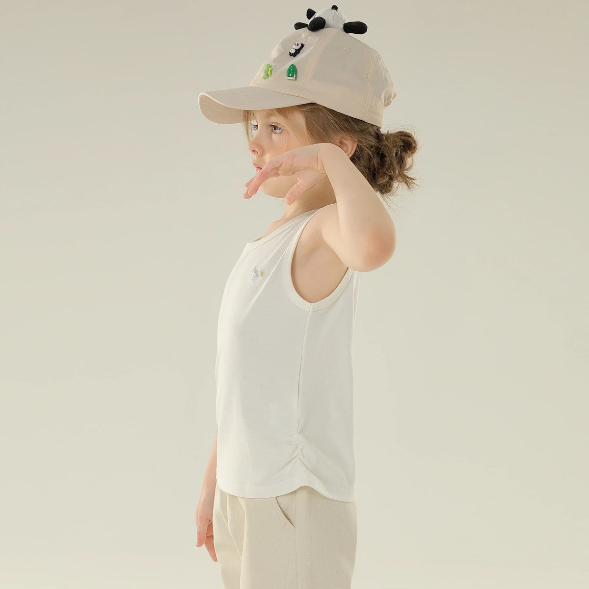 Floral Street Look Sleeveless Vest For Girls