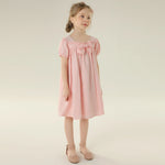 فستان جاكار بأكمام منفوخة للبنات