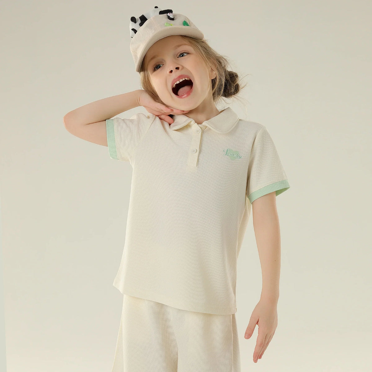 Printed Sport Basic Sleeve Polo Shirt For Girls