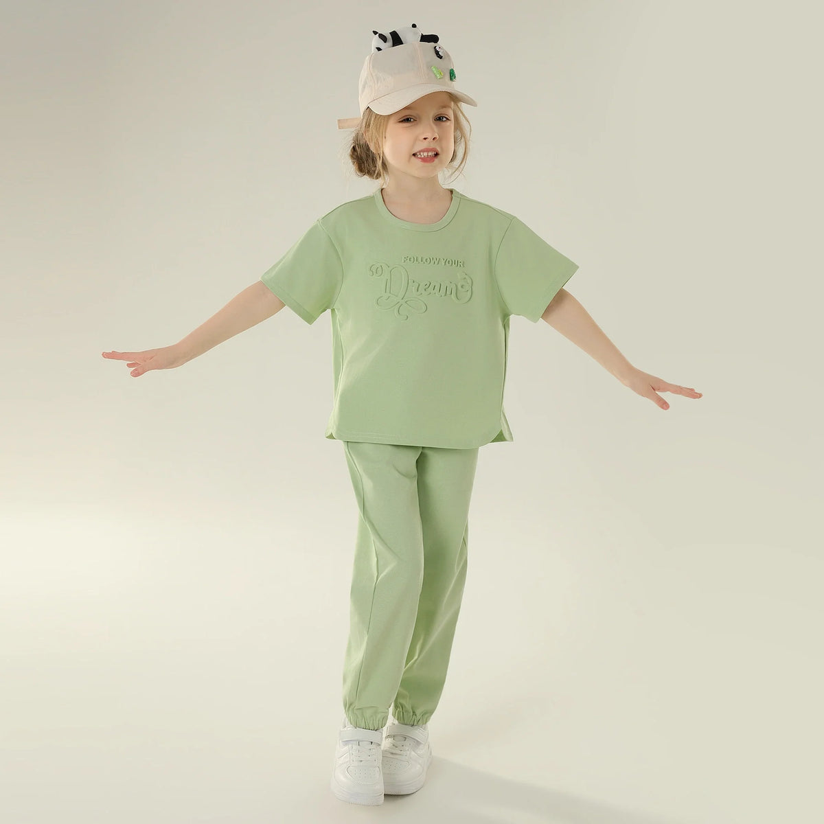 Printed Sport Basic Sleeve T.Shirt For Girls