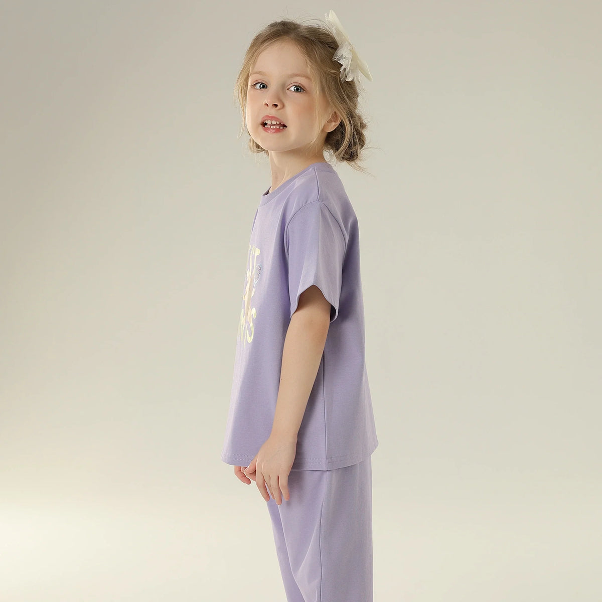 Printed Sport Basic Sleeve T.Shirt For Girls