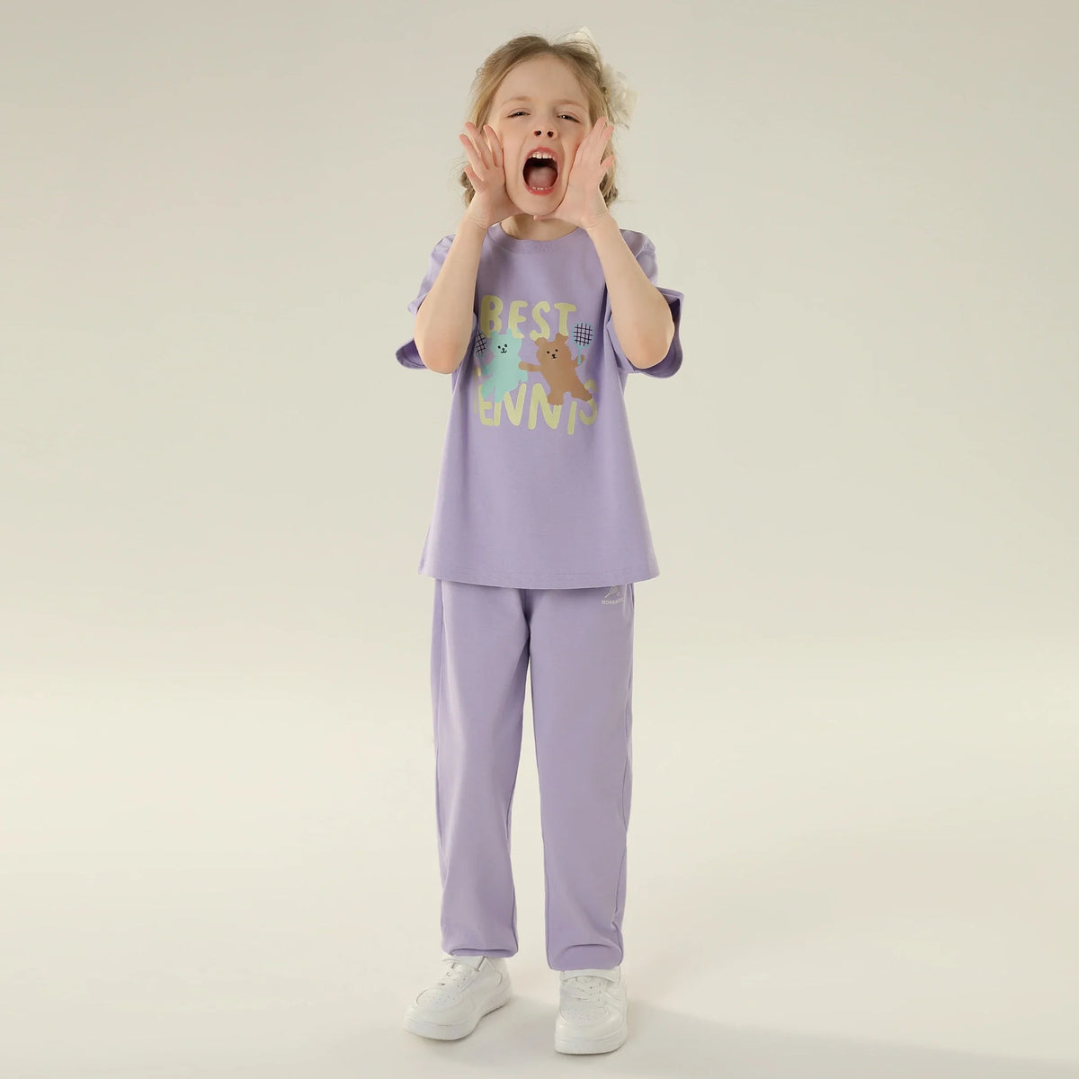 Printed Sport Basic Sleeve T.Shirt For Girls