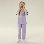 Printed Sport Basic Sleeve T.Shirt For Girls