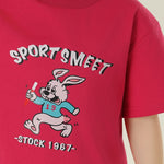 Printed Sport Basic Sleeve T.Shirt For Girls