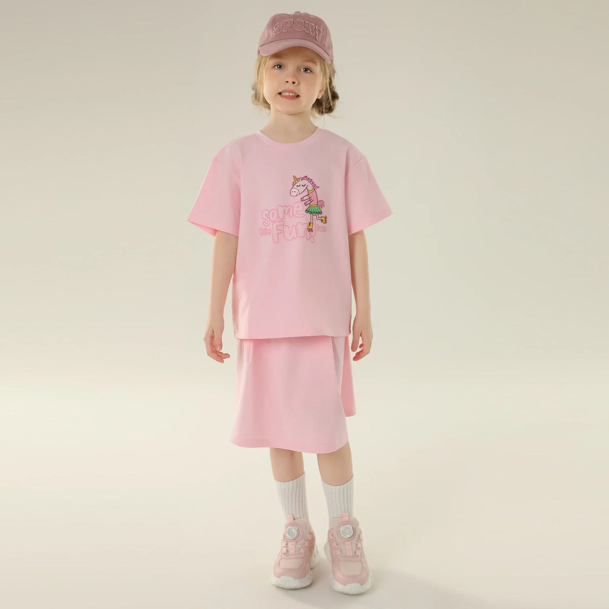 Printed Sport Basic Sleeve T.Shirt For Girls