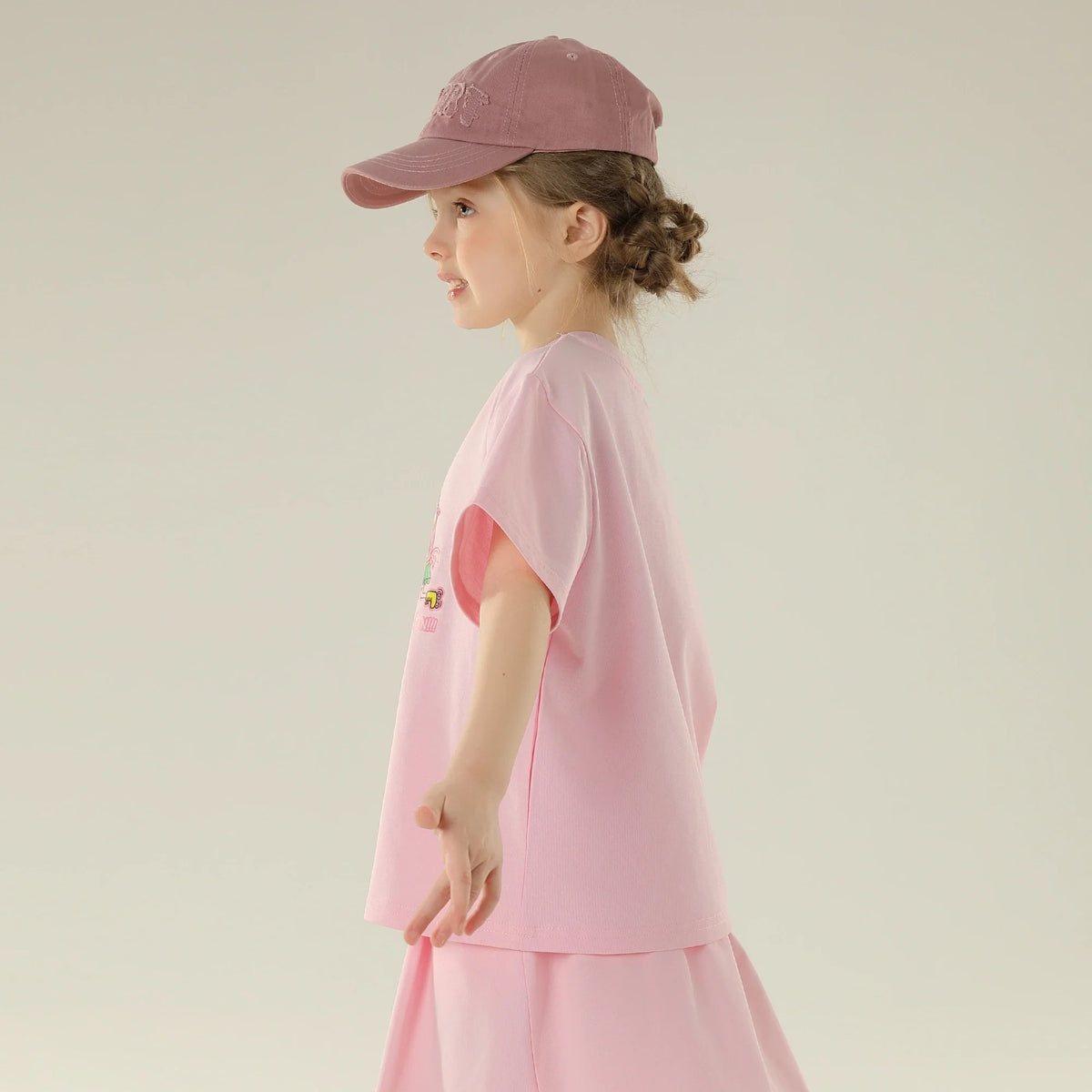 Printed Sport Basic Sleeve T.Shirt For Girls