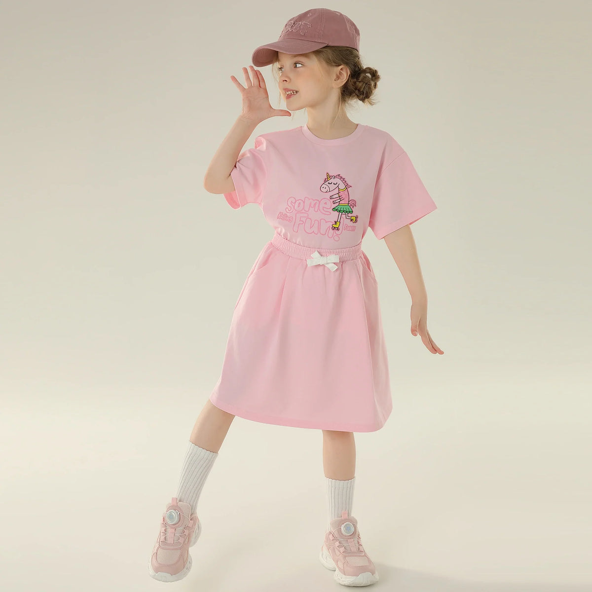 Printed Sport Basic Sleeve T.Shirt For Girls