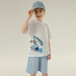 تيشيرت رياضي مطبوع بأكمام للأولاد