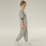 تيشيرت رياضي مطبوع بأكمام راجلان للأولاد