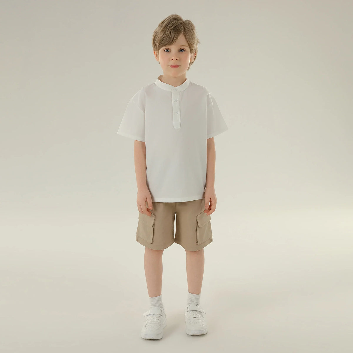 Plain Street Look Sleeve Blouse For Boys