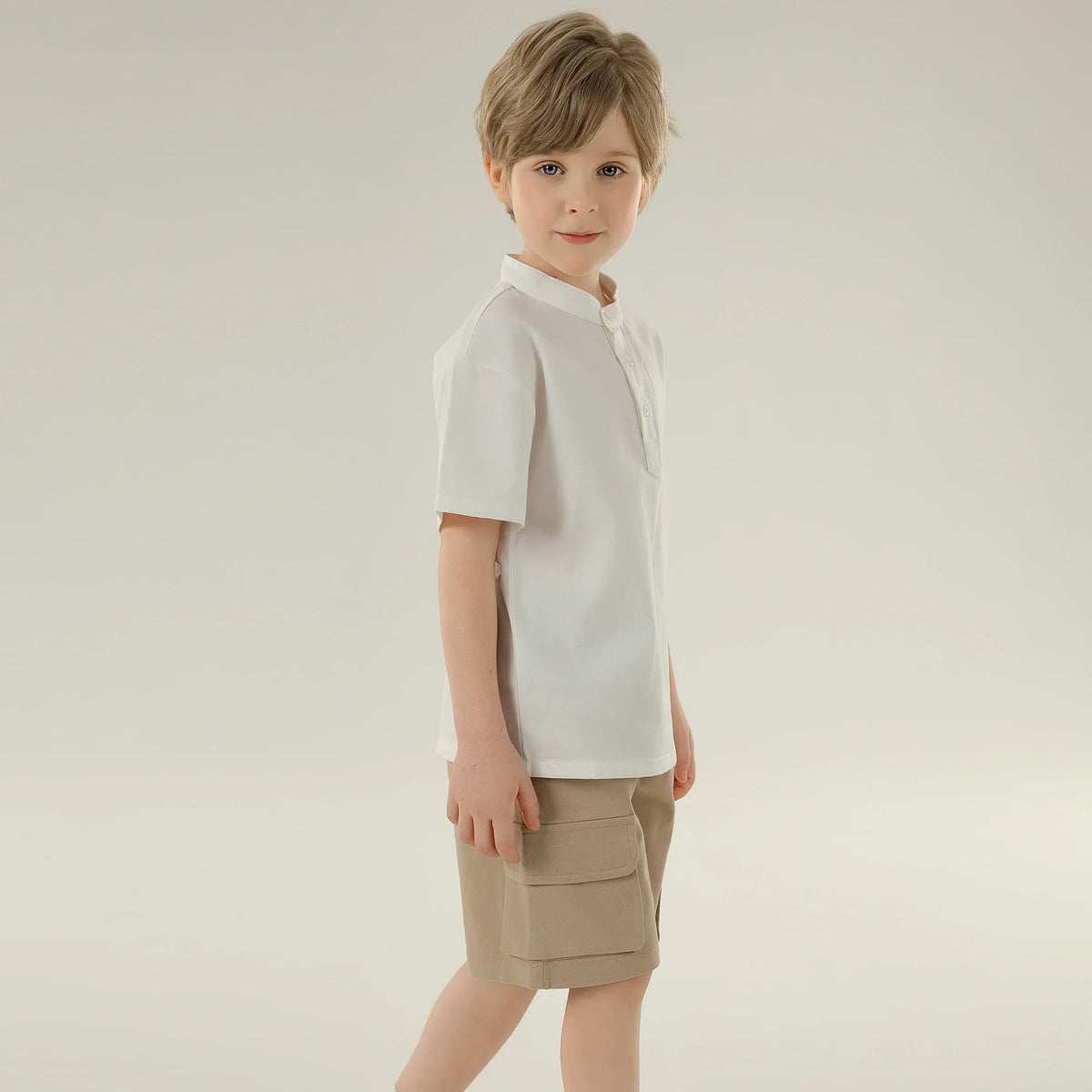 Plain Street Look Sleeve Blouse For Boys