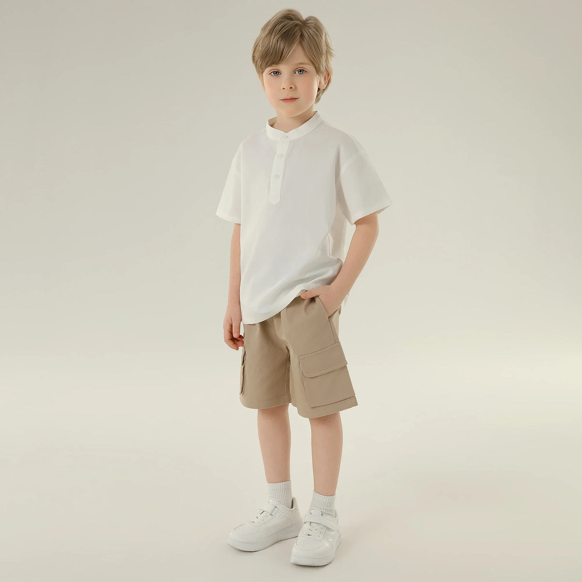 Plain Street Look Sleeve Blouse For Boys