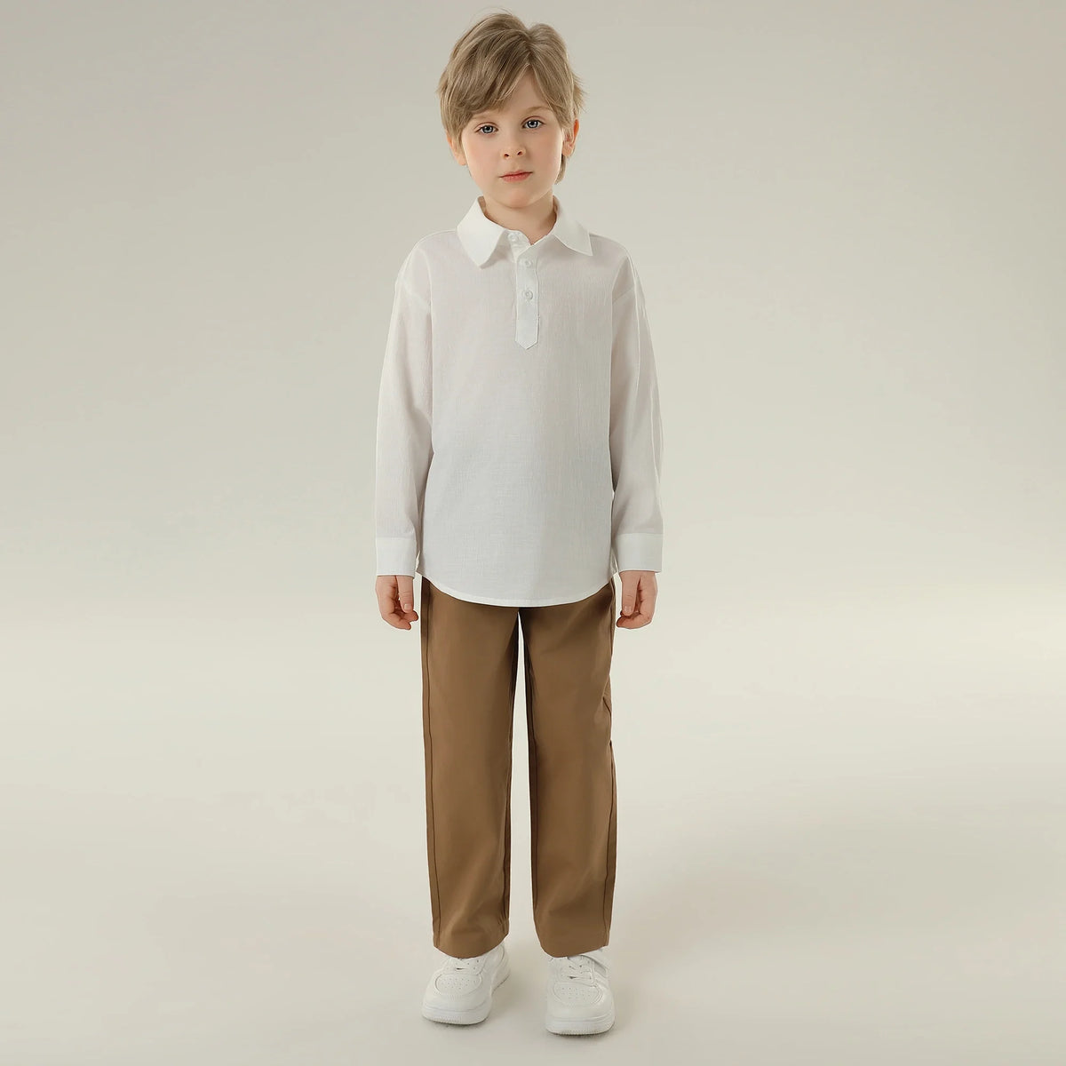 قميص بأكمام قصيرة بتصميم كلاسيك للأولاد