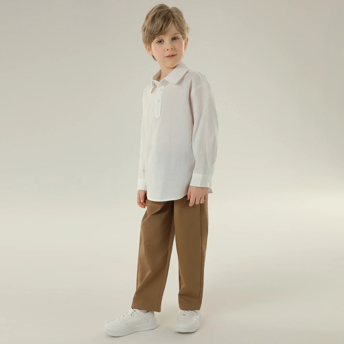 قميص بأكمام قصيرة بتصميم كلاسيك للأولاد