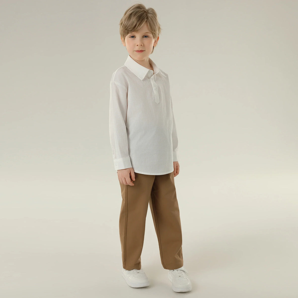 قميص بأكمام قصيرة بتصميم كلاسيك للأولاد