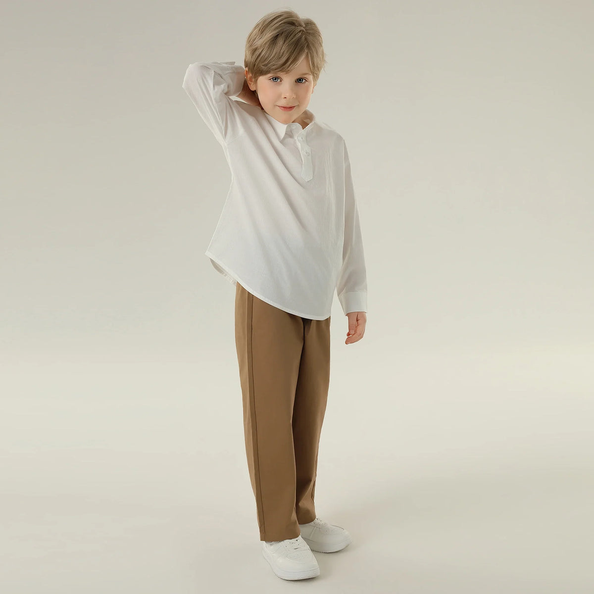 قميص بأكمام قصيرة بتصميم كلاسيك للأولاد