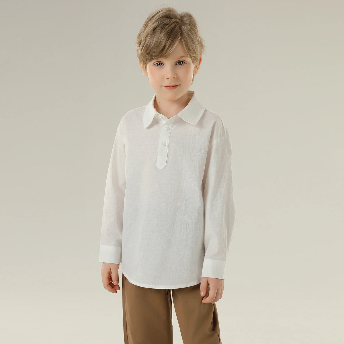 قميص بأكمام قصيرة بتصميم كلاسيك للأولاد