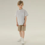 قميص مخطط بأكمام طويلة للأولاد