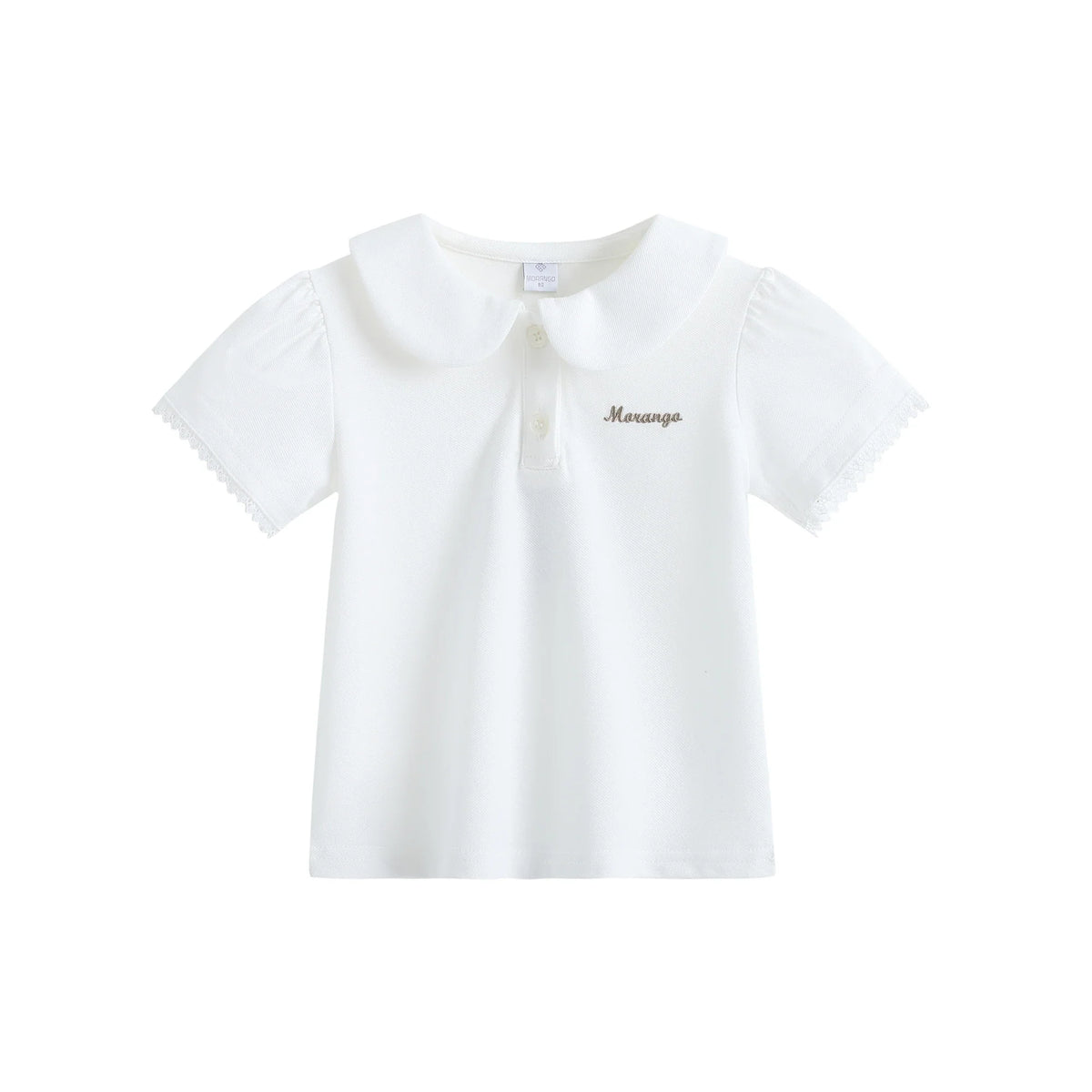 قميص بولو مطرز بأكمام منفوخة للبنات المواليد