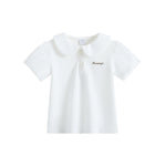 قميص بولو مطرز بأكمام منفوخة للبنات المواليد