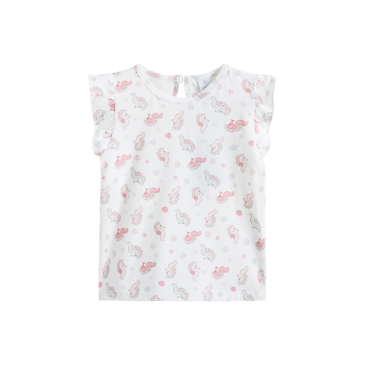 Printed Street Look Flutter Sleeve T.Shirt For Baby Girl