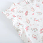 Printed Street Look Flutter Sleeve T.Shirt For Baby Girl