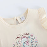 تيشيرت مطبوع بأكمام واسعة بتصميم عصري للبنات المواليد