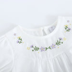 Floral Street Look Puff Sleeve Blouse For Baby Girl