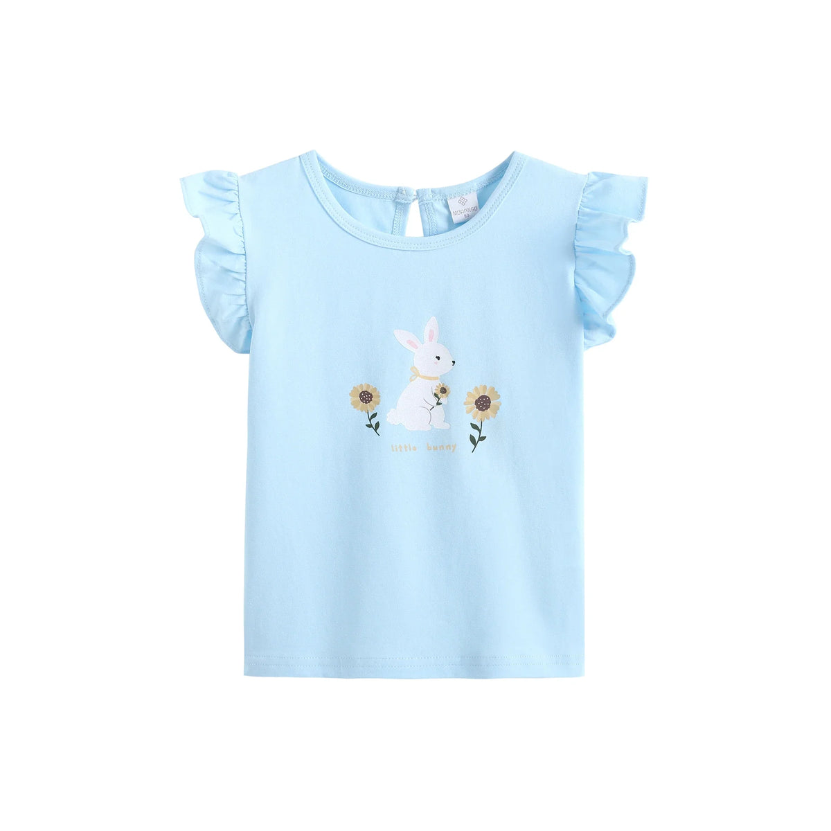 Printed Street Look Flutter Sleeve T.Shirt For Baby Girl