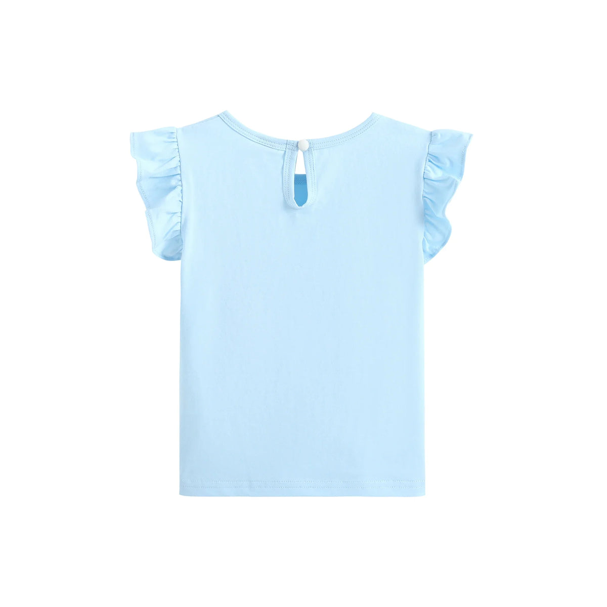 Printed Street Look Flutter Sleeve T.Shirt For Baby Girl