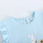 Printed Street Look Flutter Sleeve T.Shirt For Baby Girl